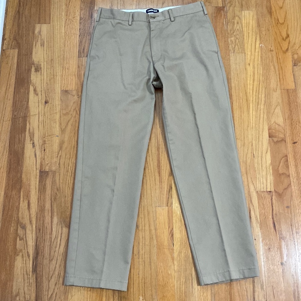 Lands’ End Flat Front Khakis-Traditional Fit: 32W, 31L